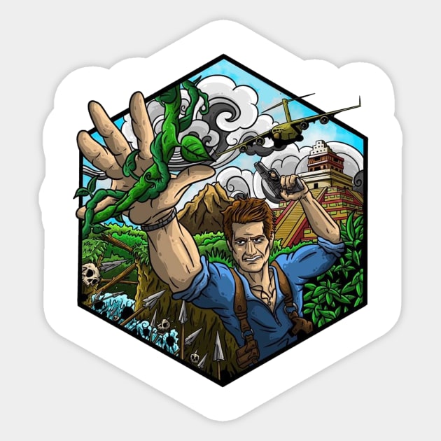 uncharted Sticker by sample the dragon